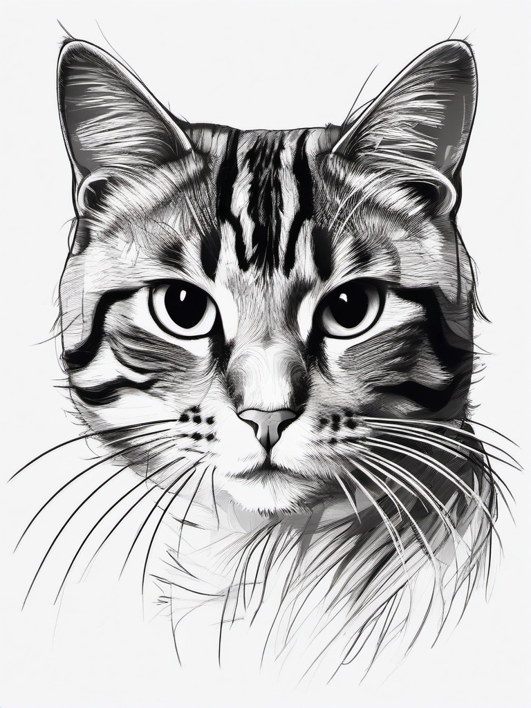 cat  minimal rough sketch scribbles,doodles,black and white