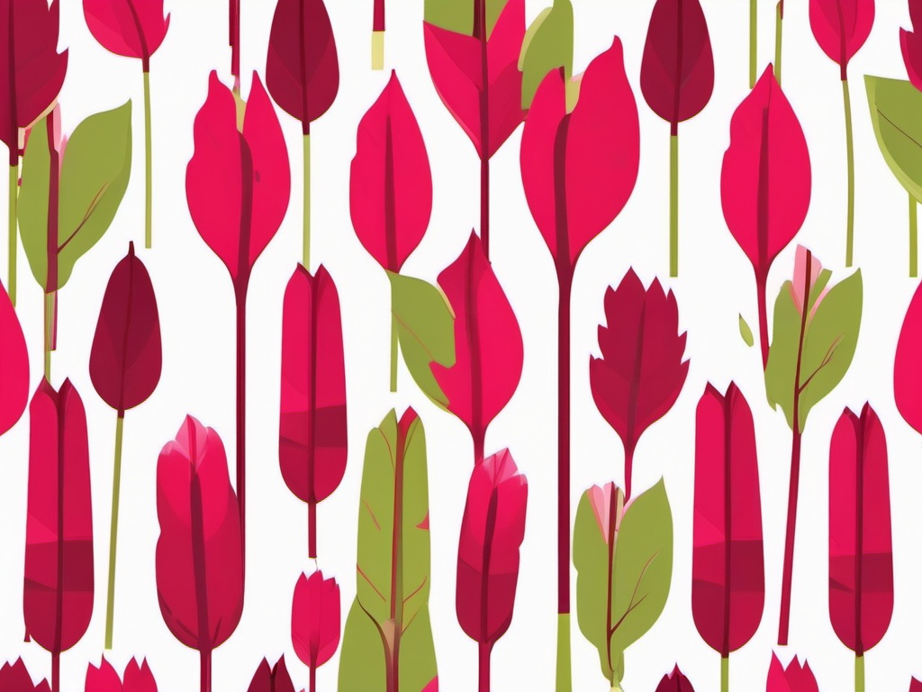 Rhubarb Clipart - Stalks of vibrant and tart rhubarb.  color vector clipart, minimal style