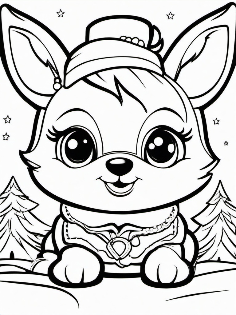 Coloring Rudolph  outling,coloring pages,black and whit