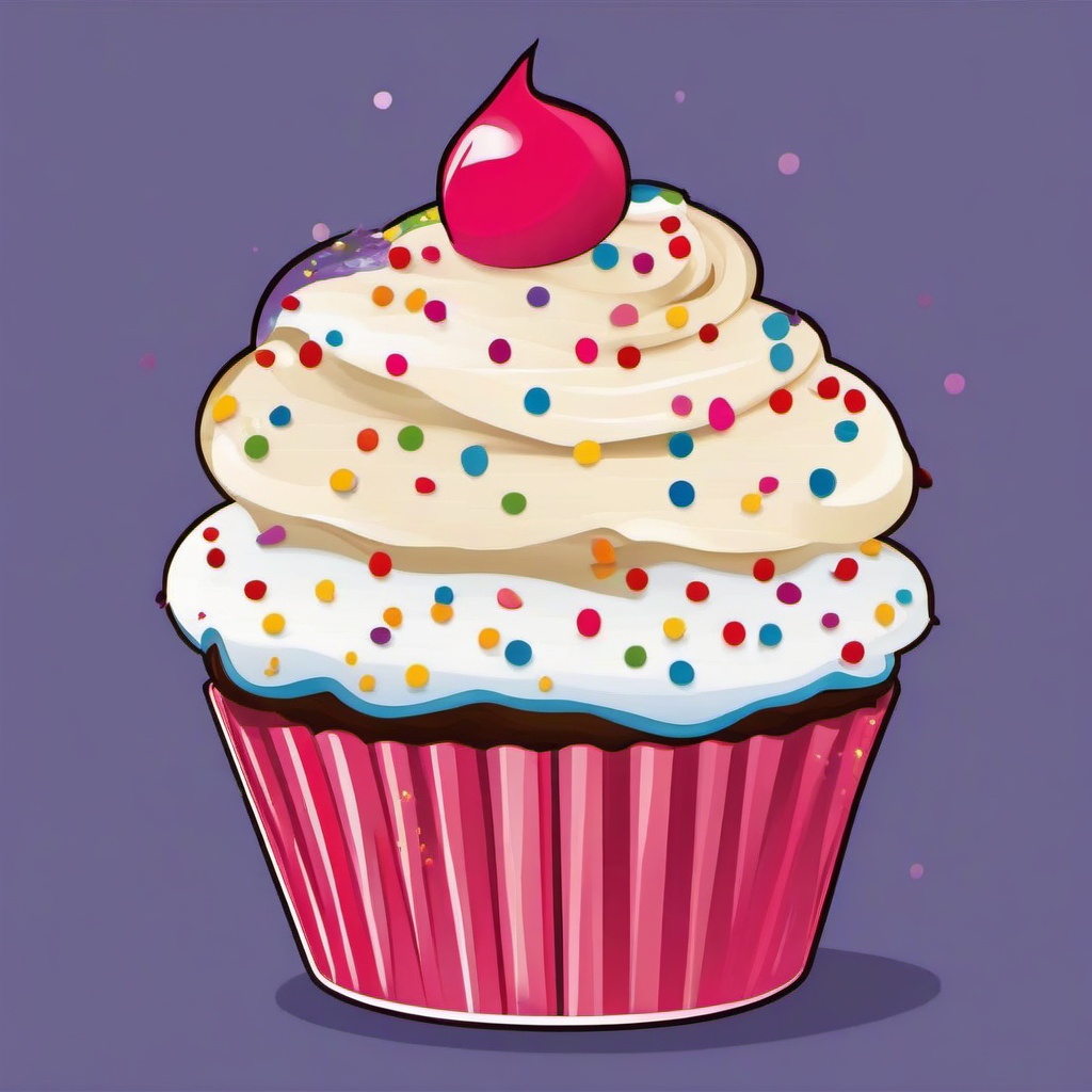 Cake clipart - cupcake with frosting and sprinkles  