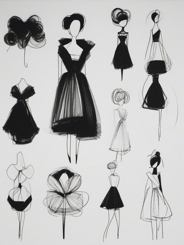 drawings of dolls  minimal rough sketch scribbles,doodles,black and white