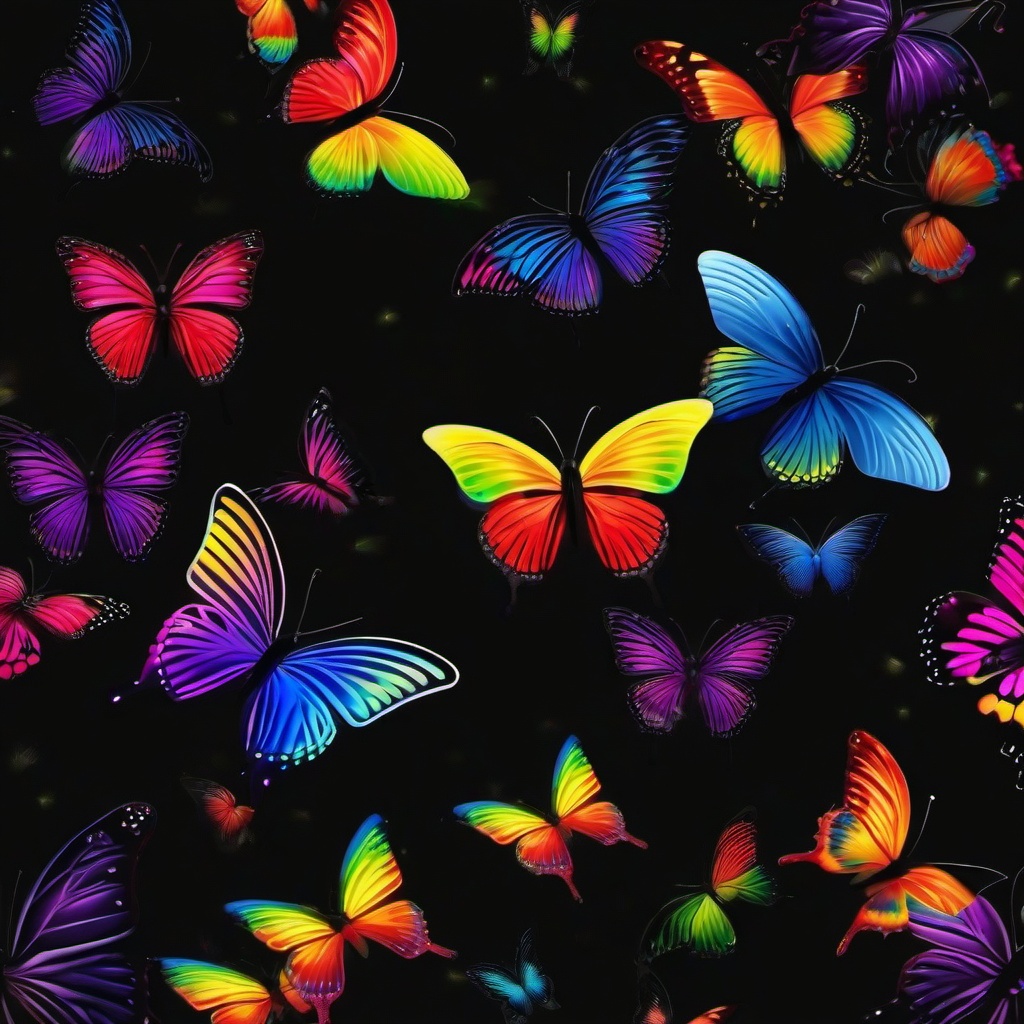 Rainbow Background Wallpaper - rainbow butterfly black background  