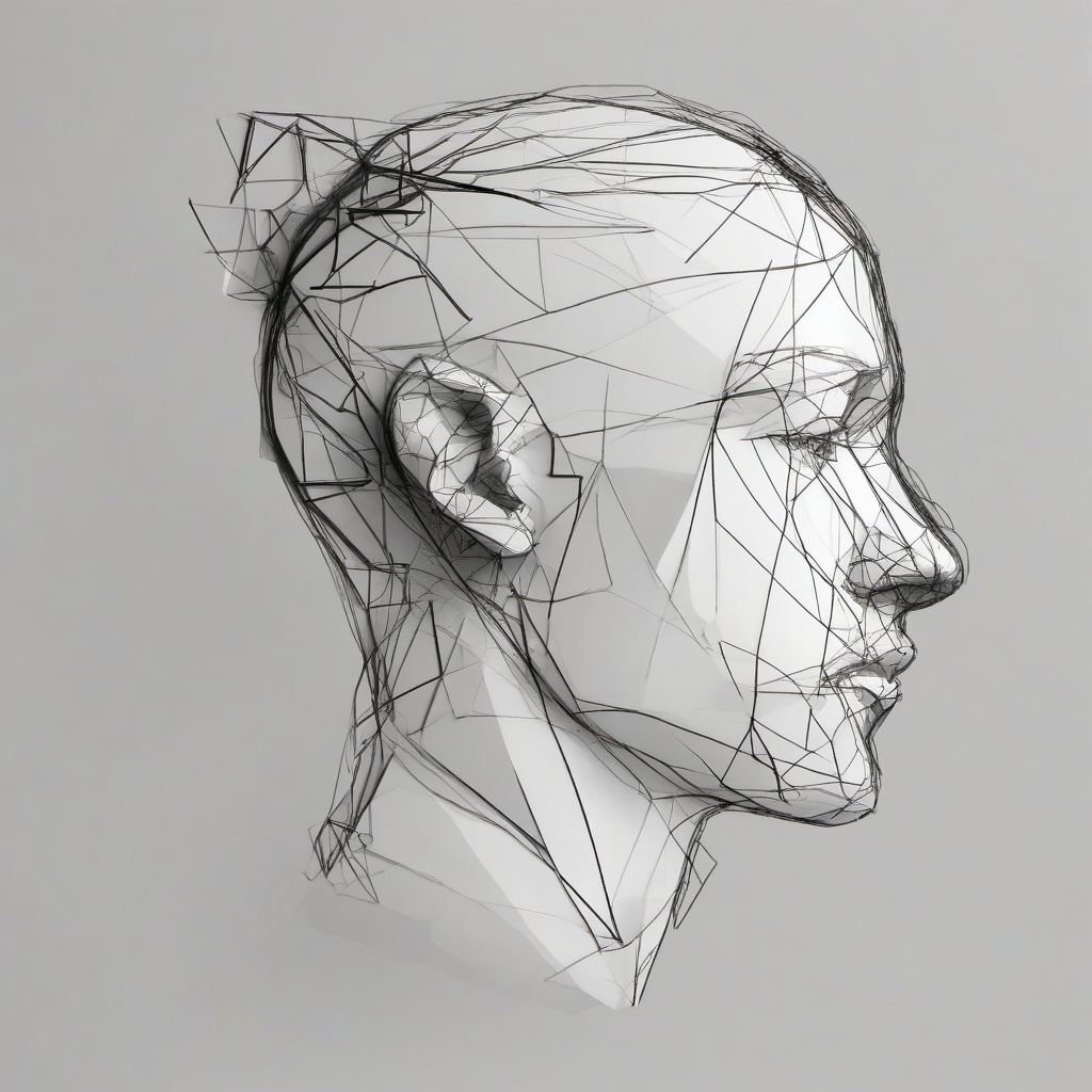 a drawing of a head  minimal rough scribbles,doodles,black and white