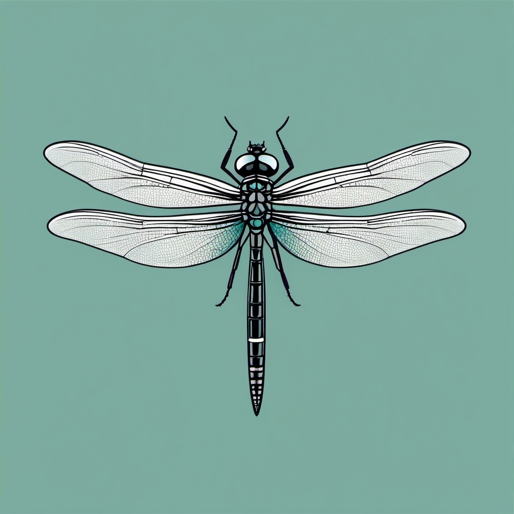 Dragonfly clipart - Agile insect with transparent wings darting in the air, ,color clipart vector style