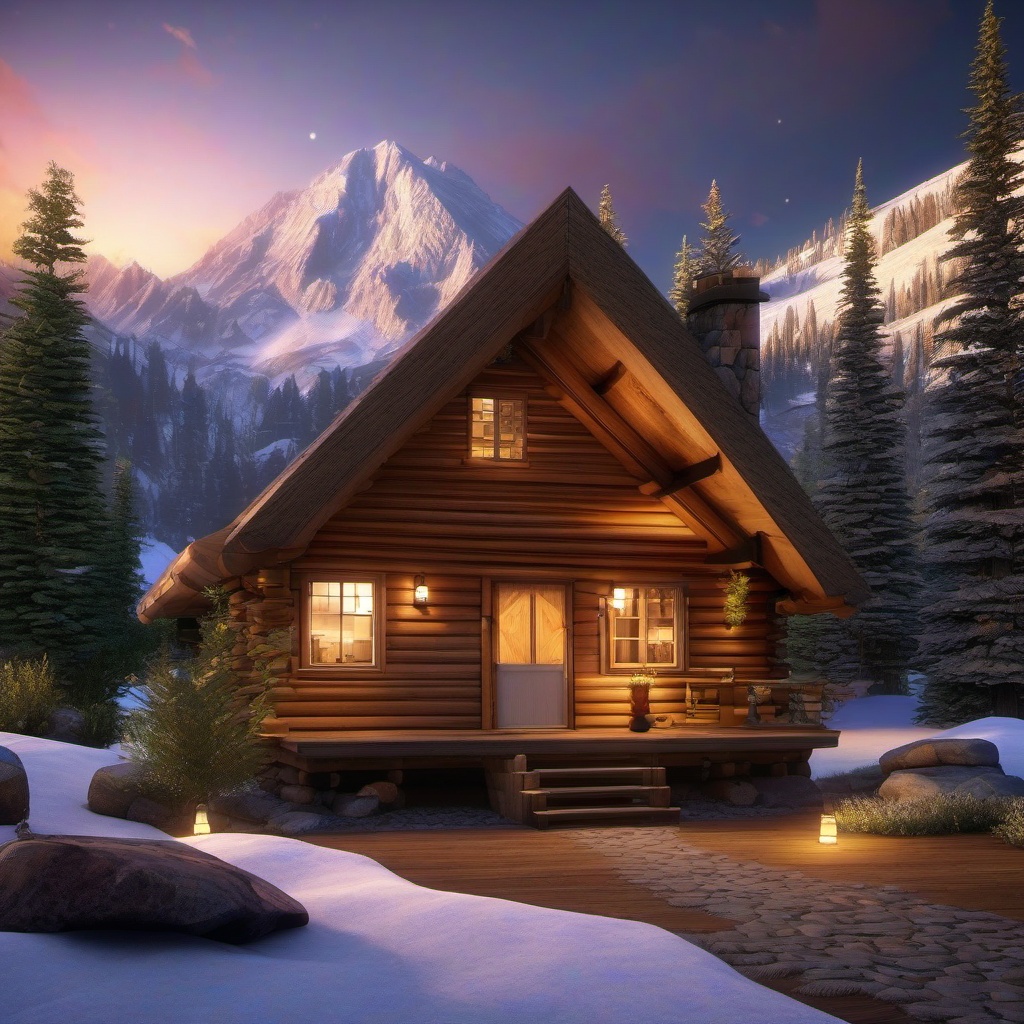 Mountain Cabin Cozy Retreat - Bring the cozy charm of a mountain cabin into your bedroom. , bedroom interior decor design ideas, multicoloured, photo realistic, hyper detail, high resolution,