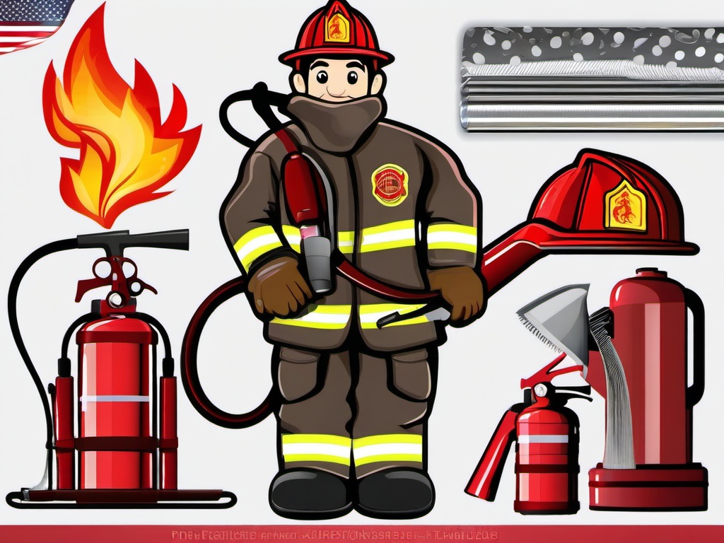 Fire Fighter clipart - firefighter with hose  vector clipart