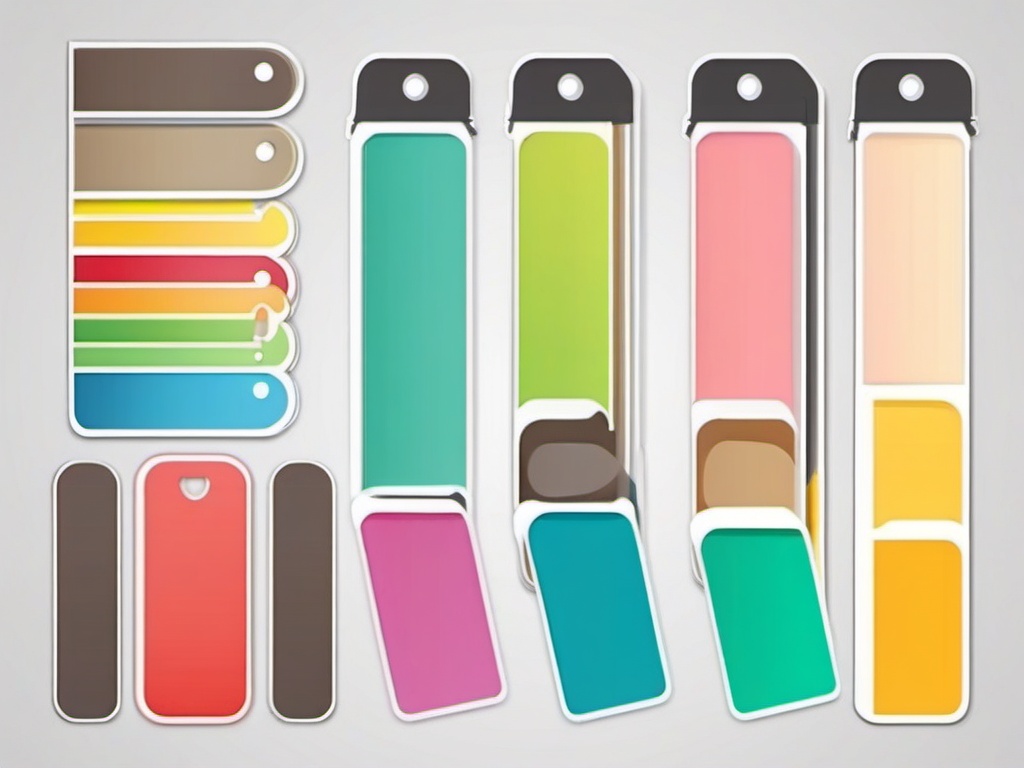 Bookmark Tabs Sticker - Bookmark tabs for organization, ,vector color sticker art,minimal