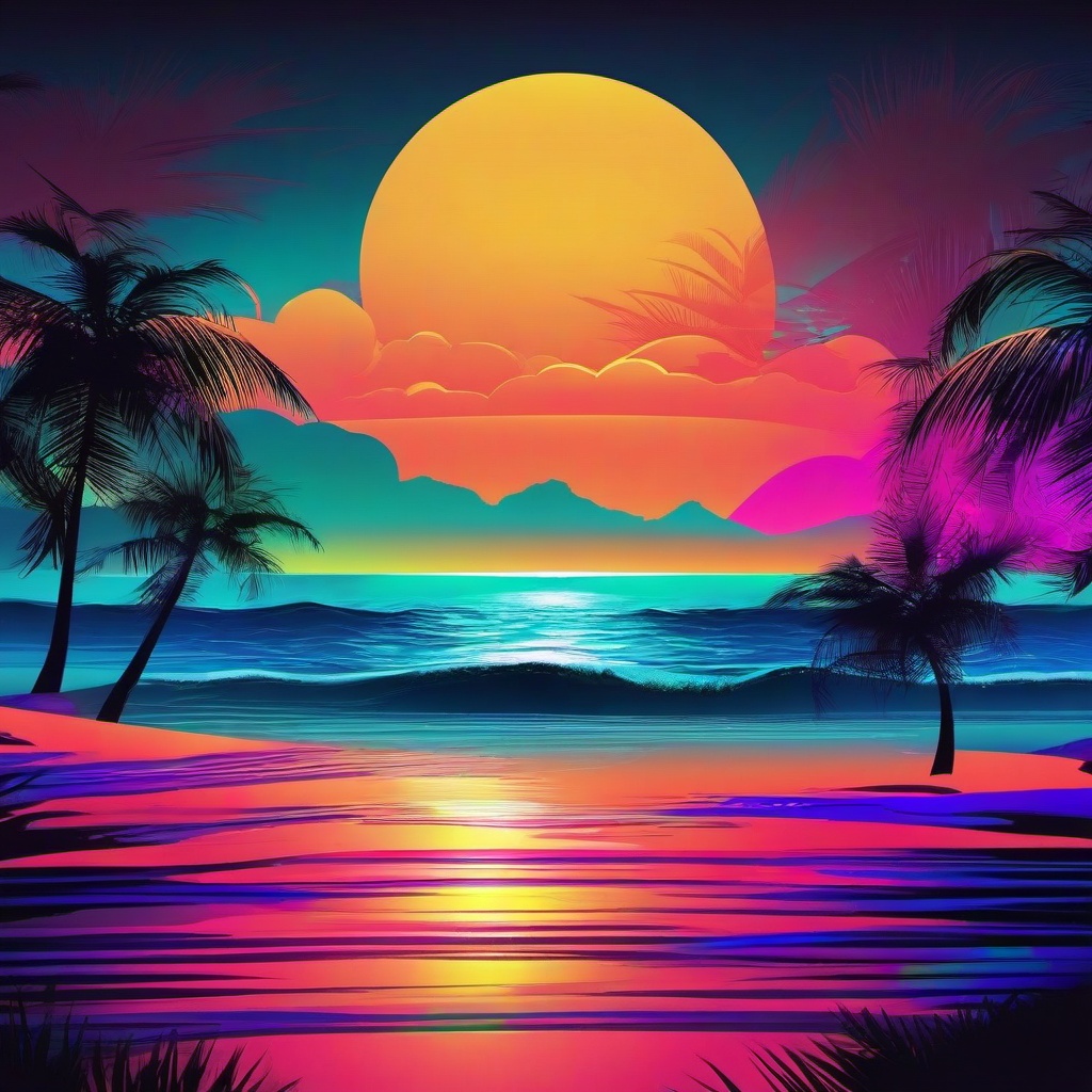 Beach Background Wallpaper - neon beach wallpaper  