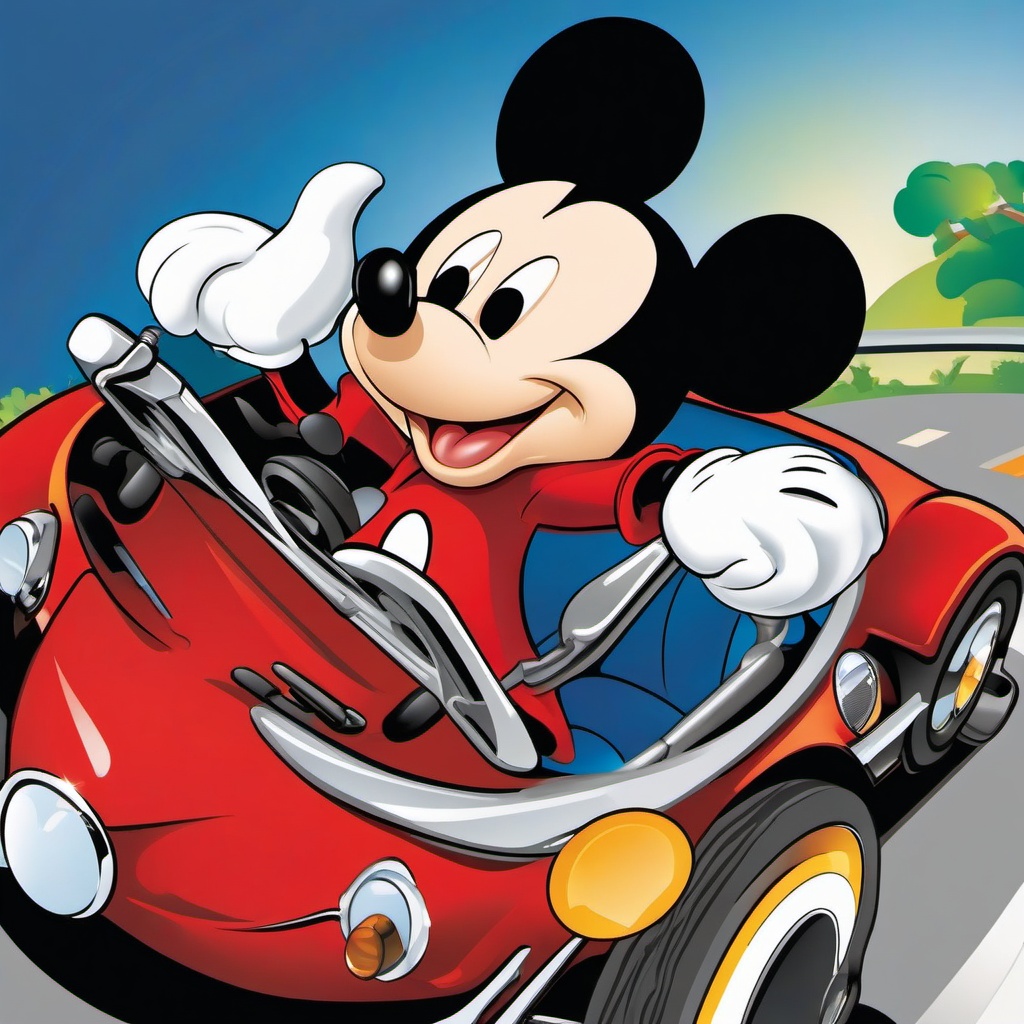 Mickey Mouse clipart - Mickey Mouse driving a car  