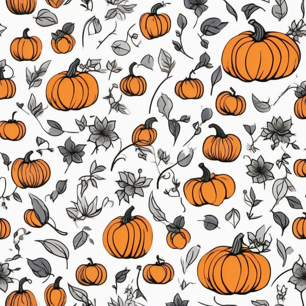 Pumpkin Tattoo Designs - Various designs for tattoos featuring pumpkins.  simple color tattoo,minimalist,white background