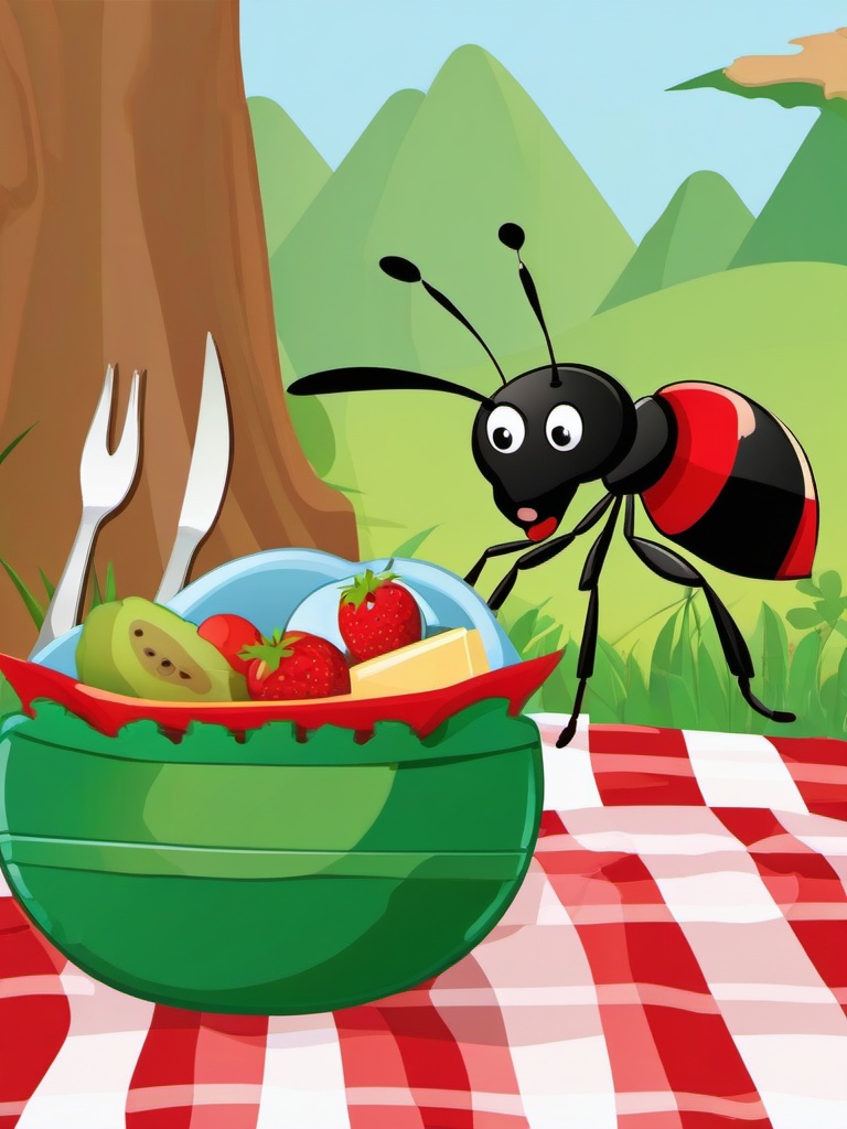 Ant clipart - ant in a picnic scene  clipart