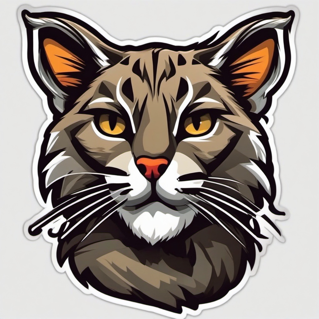 Bobcat cartoon - stealthy feline with sharp senses  cartoon sticker style