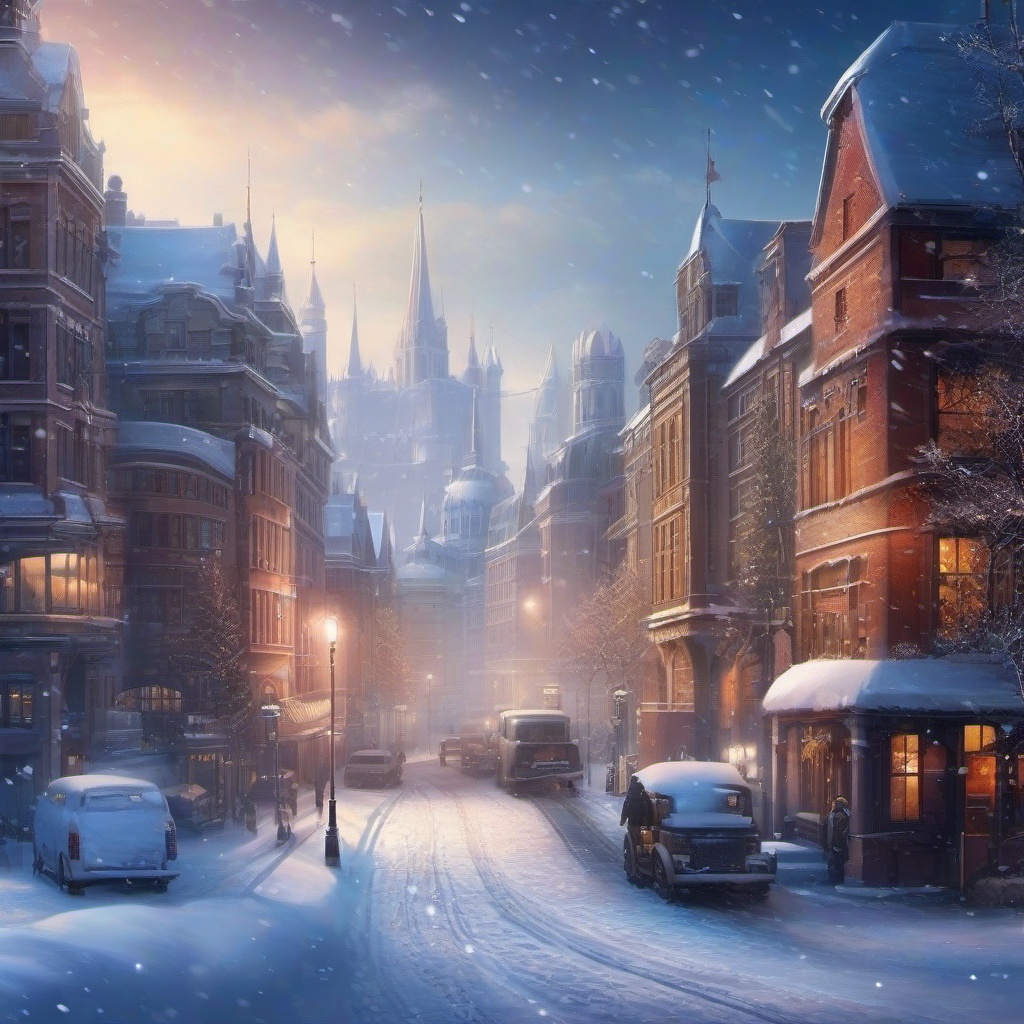 Winter background wallpaper - snowy city background  