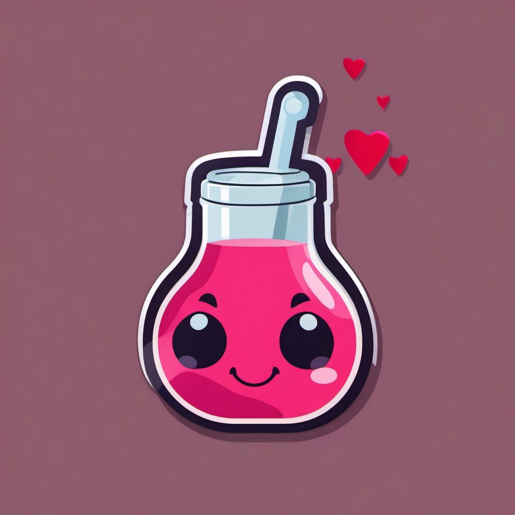 Love Potion Emoji Sticker - Brewing a magical elixir of love, , sticker vector art, minimalist design