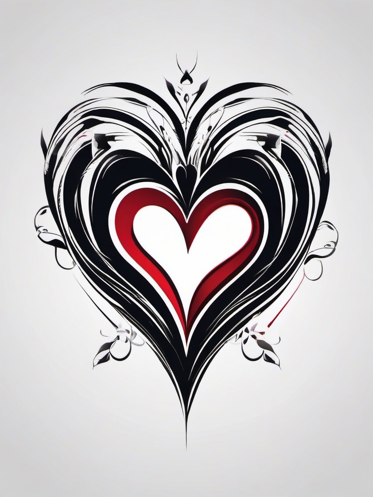 Beating Heart Tattoo Designs - Explore artistic expressions with tattoo designs that beautifully capture the essence of a beating heart.  simple vector color tattoo,minimal,white background