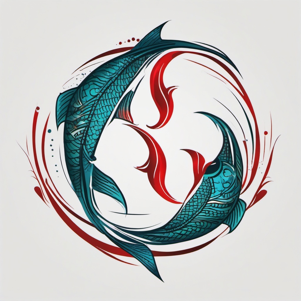 tattoo designs pisces symbol  simple vector color tattoo