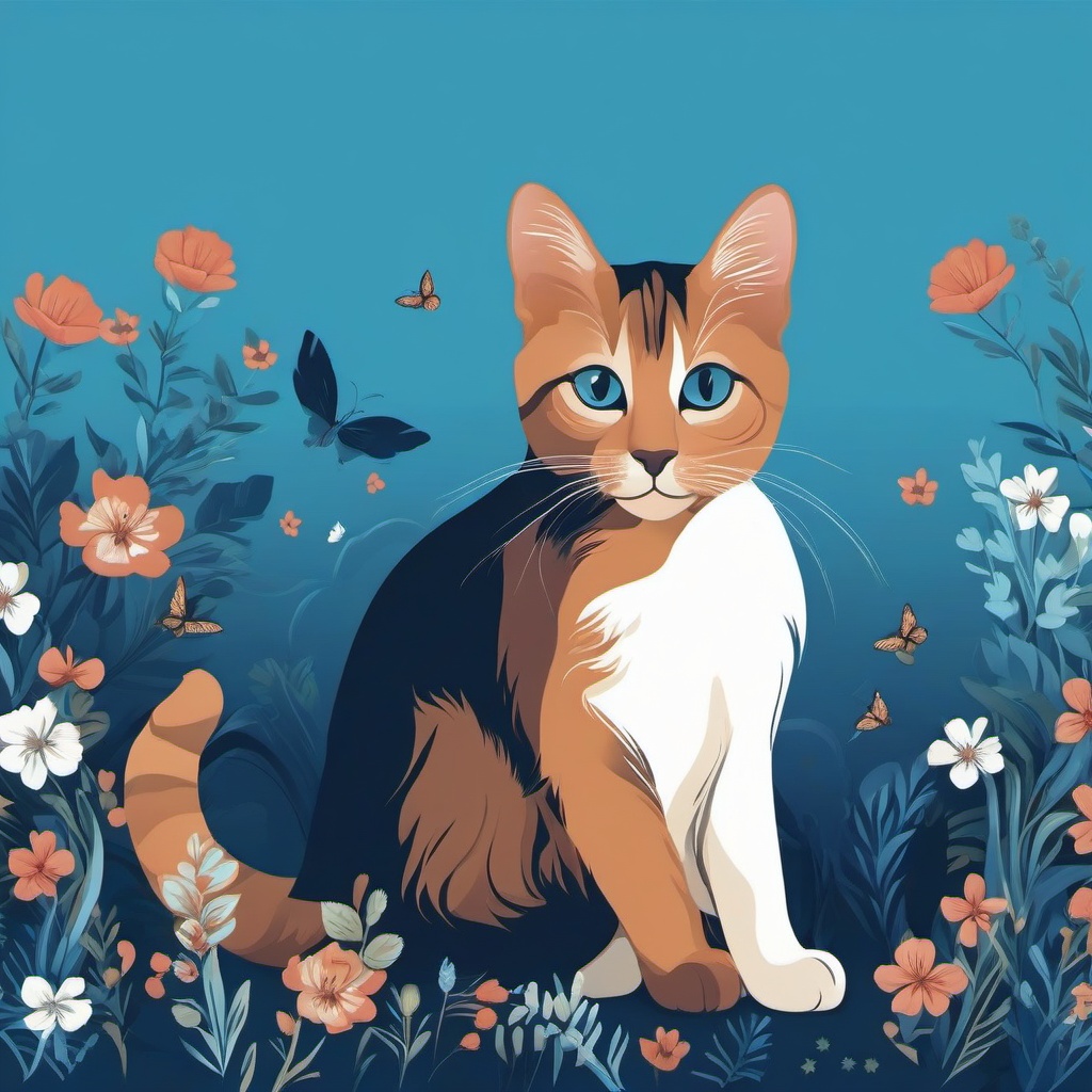 Cat Background Wallpaper - cat blue background  