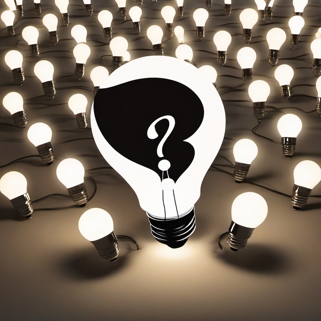 Question Mark clipart - question mark surrounded by light bulbs  