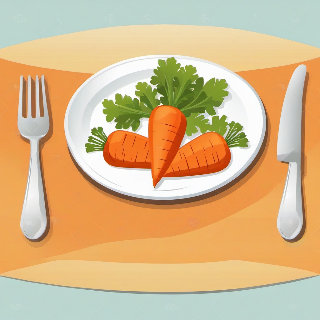 Carrot clipart - carrot on a healthy plate  vector clipart