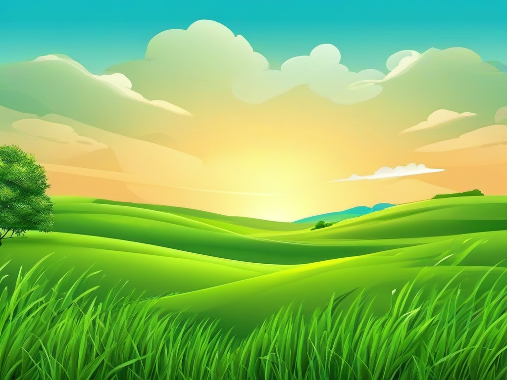 Sky And Grass Background Cartoon  ,desktop background wallpaper