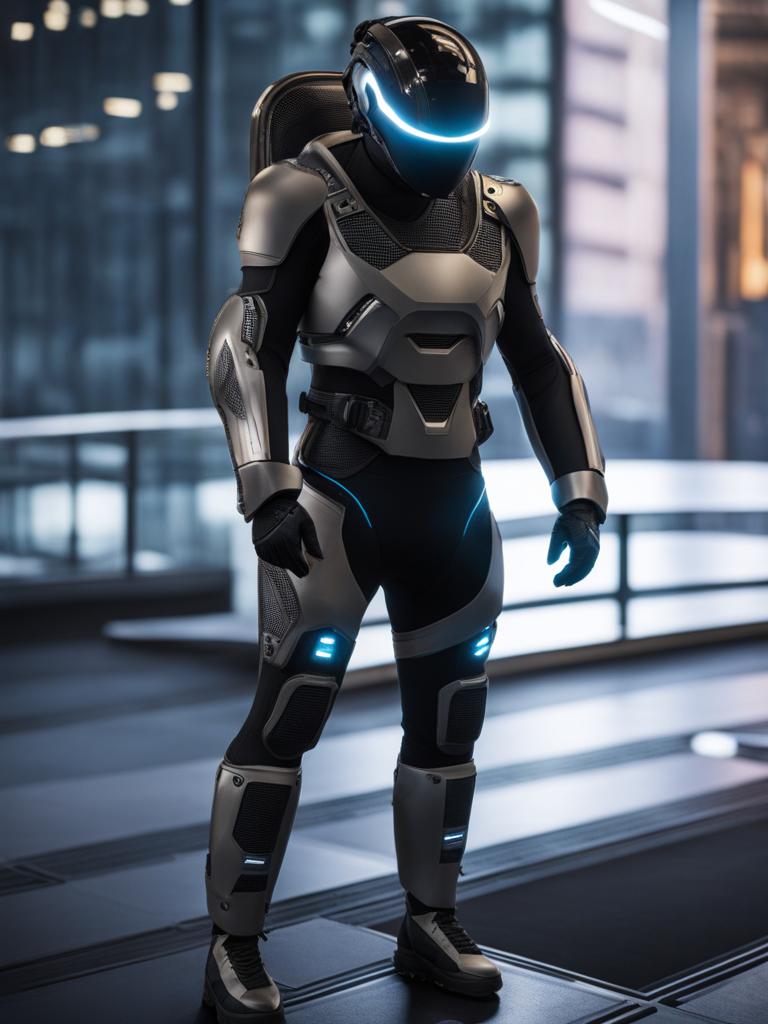 biometrically enhanced cybersuit, augmenting human abilities for extreme environments. 