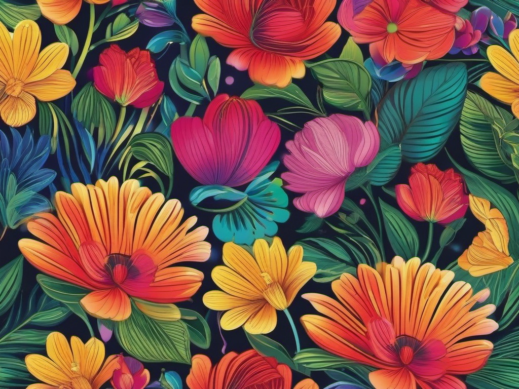 Flower Wallpaper Rainbow  