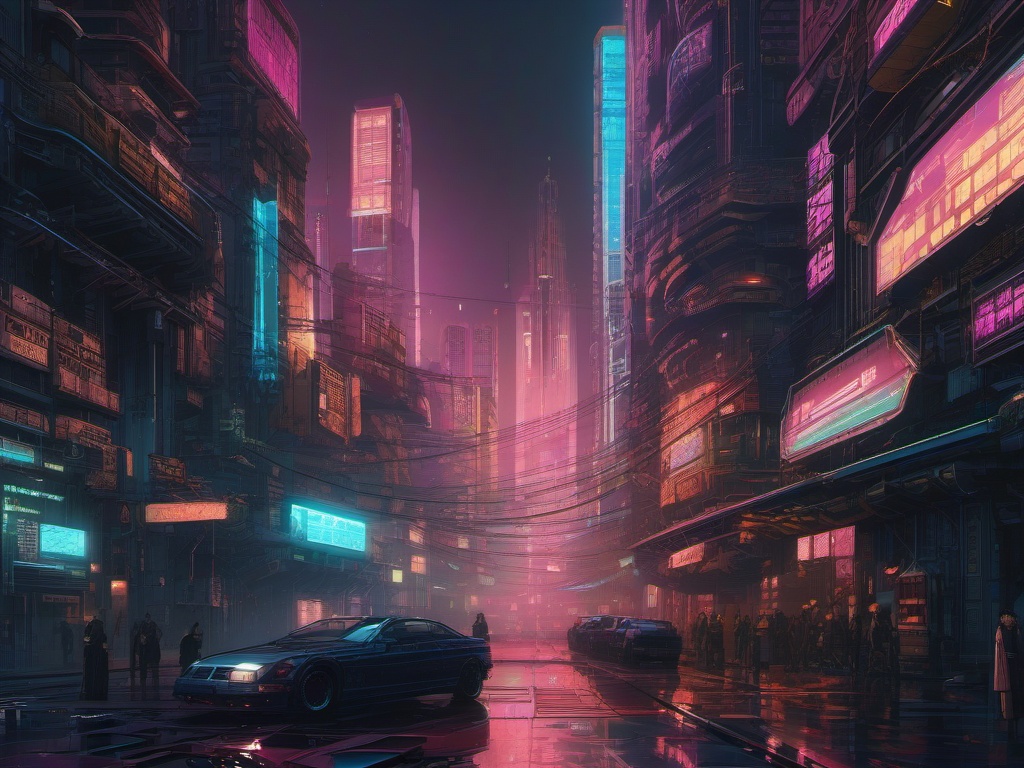 Cyberpunk Metropolis Anime Wallpaper intricate details, patterns, wallpaper photo