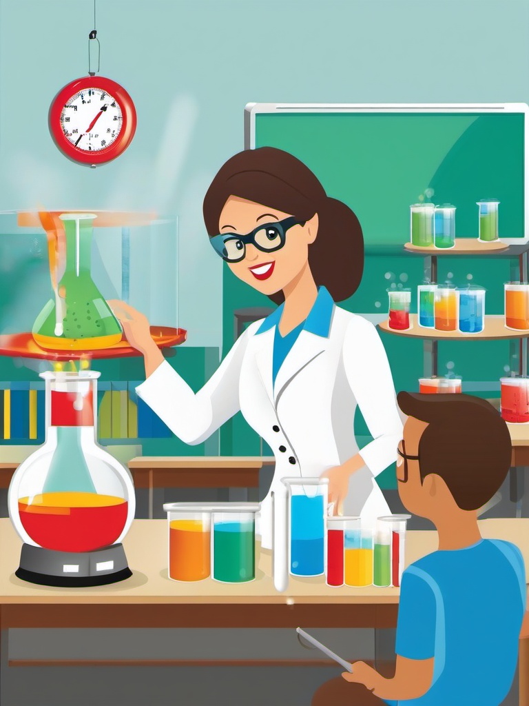 Teacher Teaching clipart - teacher conducting a science experiment  