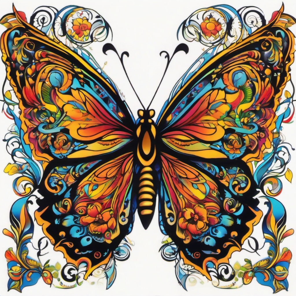 psycho delic butterfly tattoos  