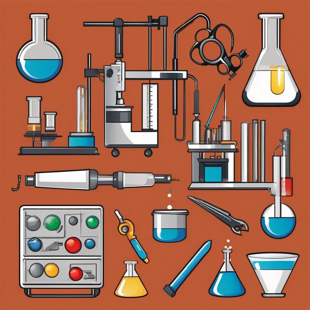 Lab Equipment clipart - Various tools and apparatus used in scientific experiments, ,color clipart vector style