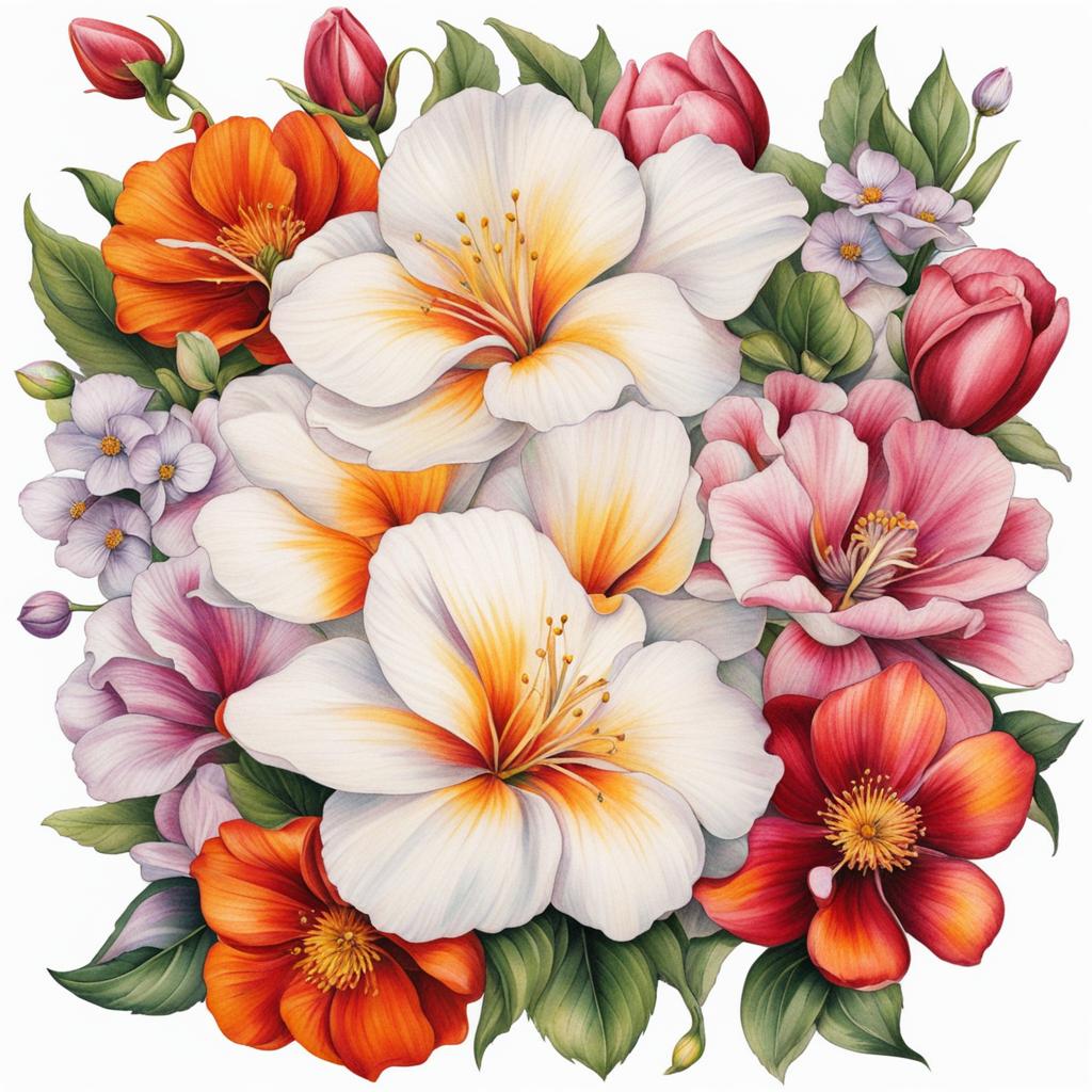 January birth flower tattoo, Tattoos representing the birth flower for the month of January.  vivid colors, white background, tattoo design