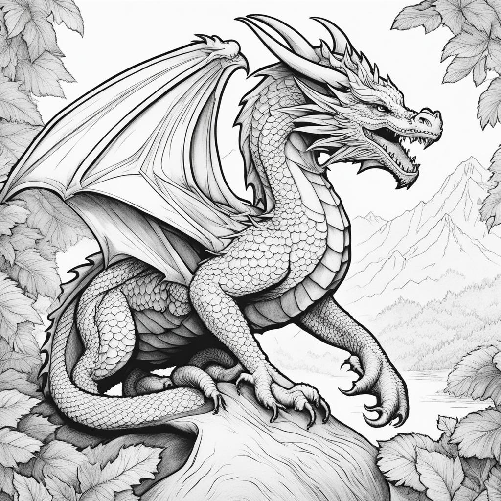 dragon coloring pages - a wise dragon imparts ancient wisdom to a young adventurer. 