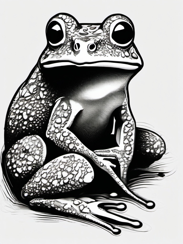 drawing of mossy frog  minimal rough sketch scribbles,doodles,black and white