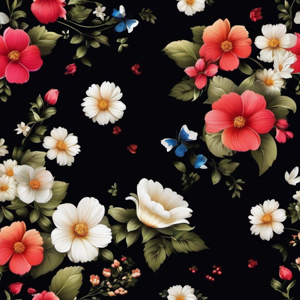 Flower Background Wallpaper - black background with flowers wallpaper  