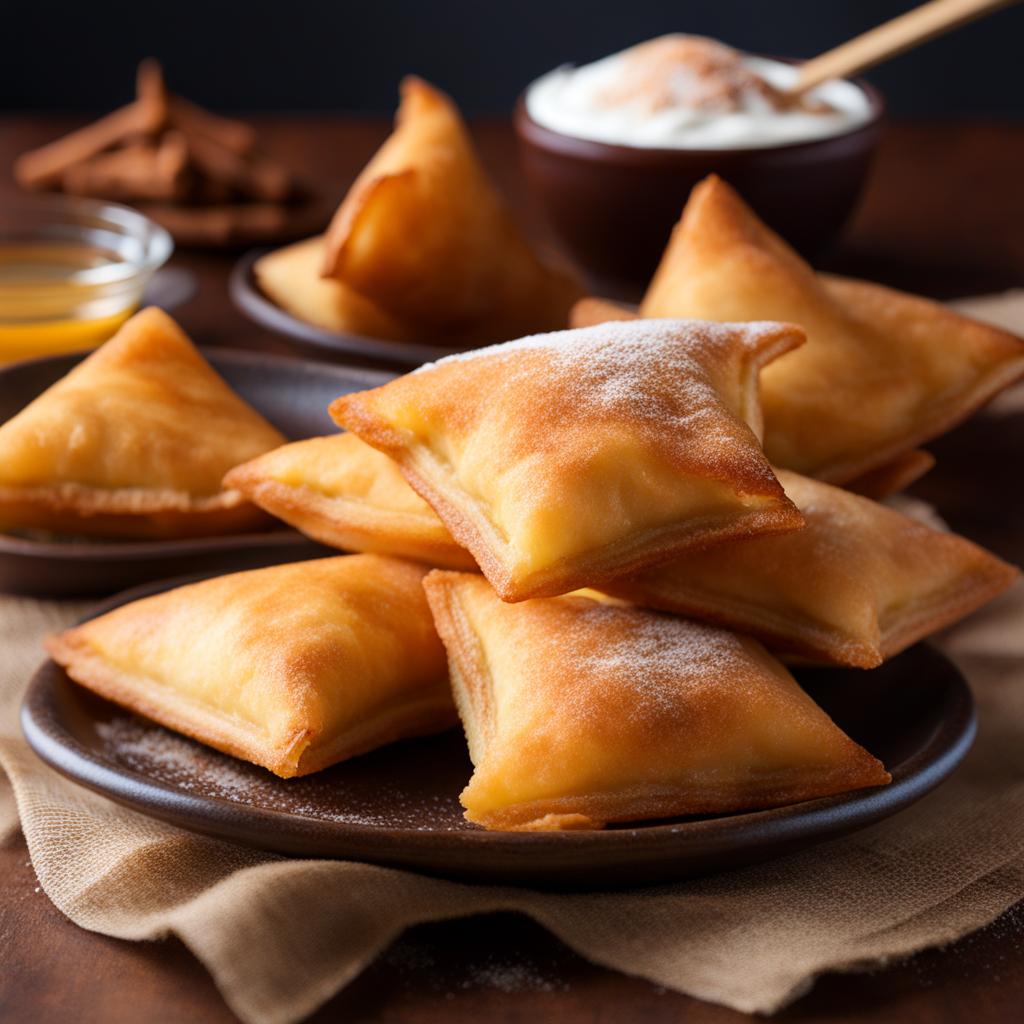 sopapillas, deep-fried pastries served with honey or cinnamon sugar. 