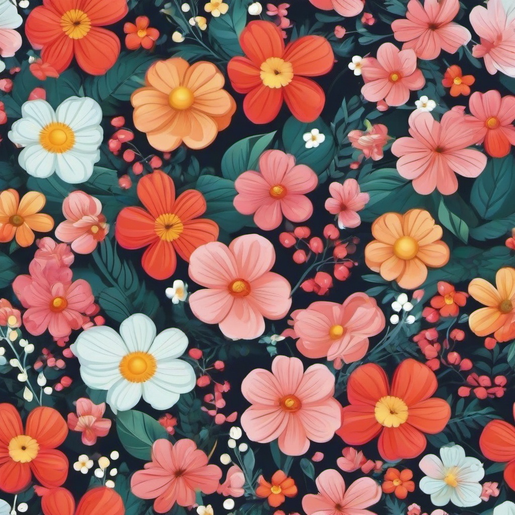 Flower Background Wallpaper - cartoon flowers wallpaper  