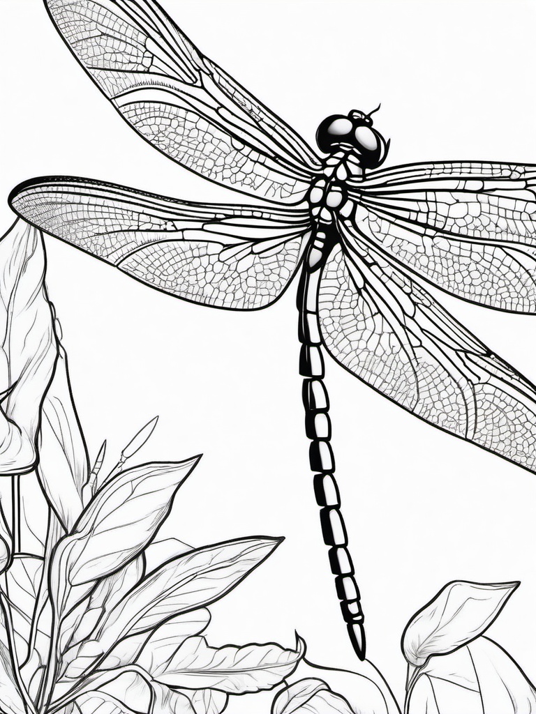 Dragonfly Coloring Page - Fast Winged Hunter  black outline printable coloring page