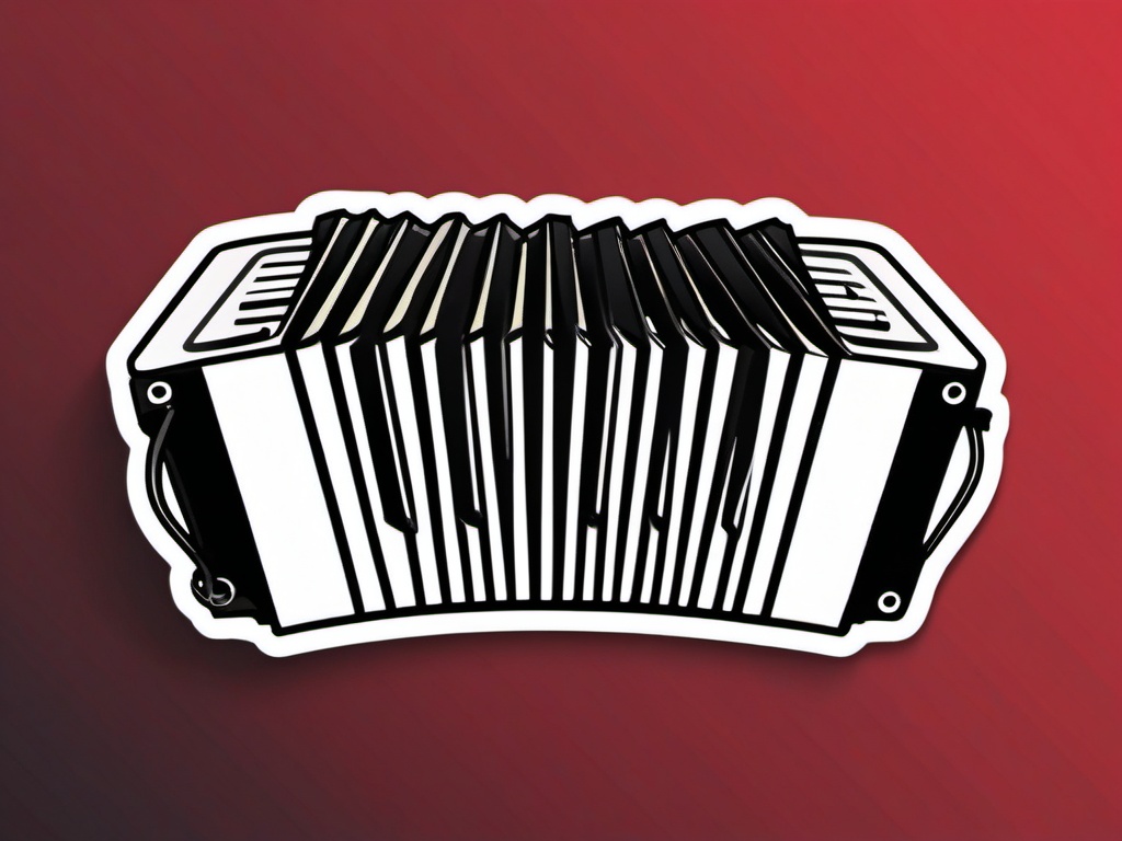 Concertina Sticker - Squeezing out lively and spirited tunes on the concertina, , sticker vector art, minimalist design