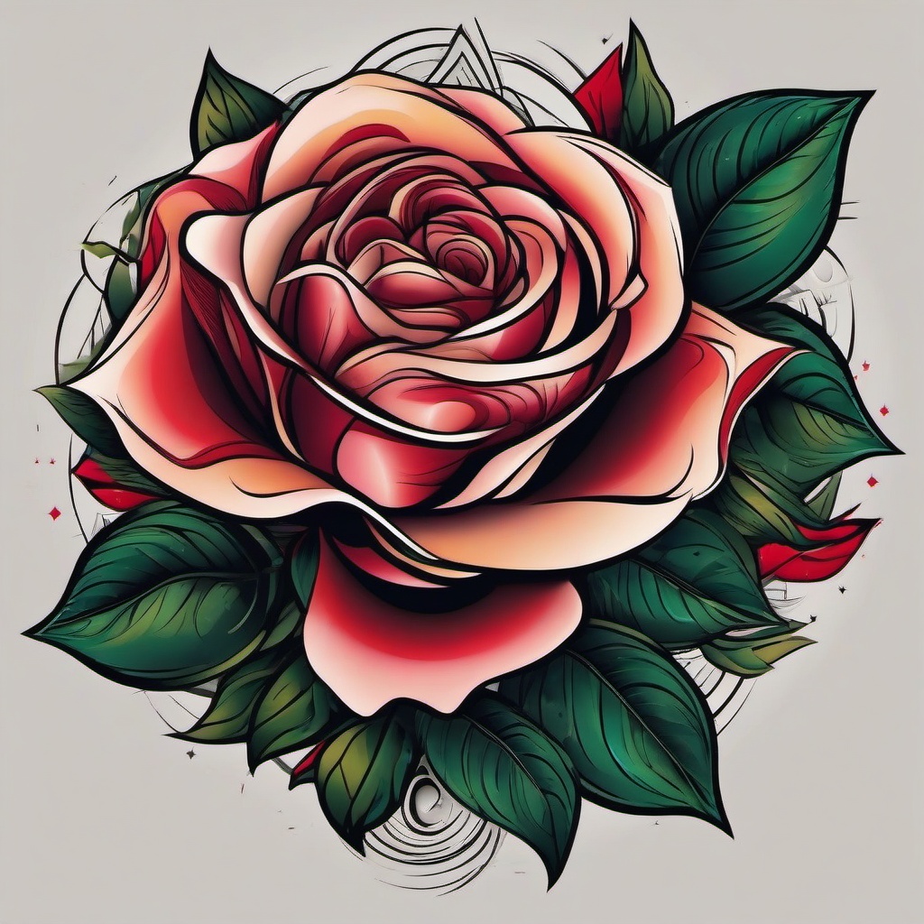 chicano rose art  simple vector color tattoo