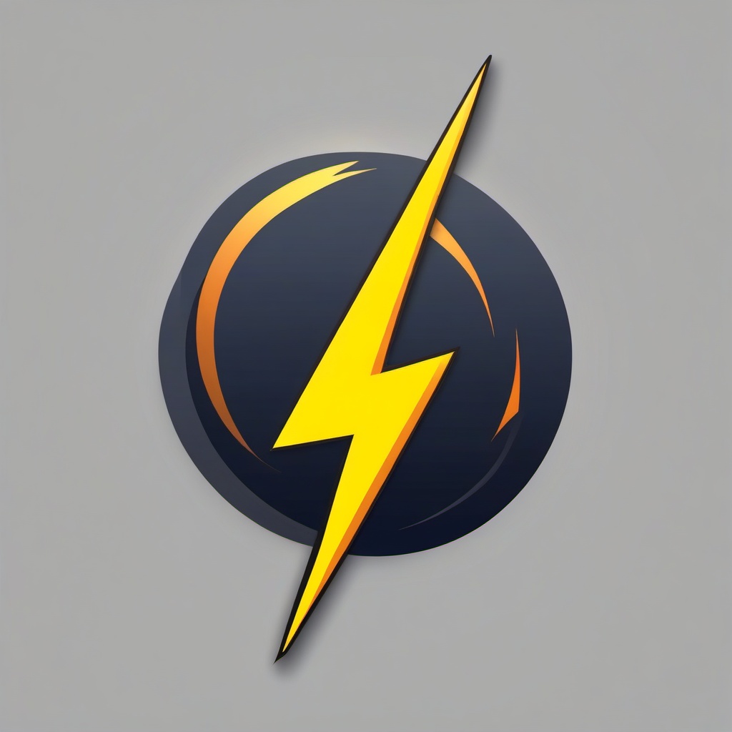 Lightning bolt clipart - Lightning bolt symbolizing power and energy,  color clipart, vector art