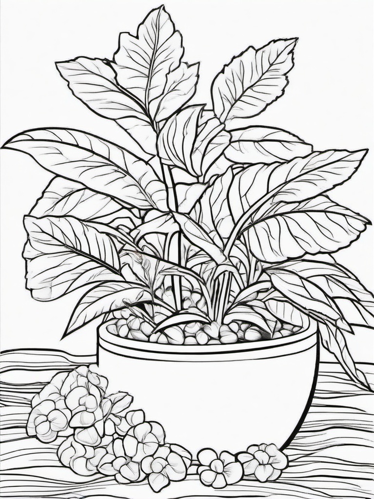 Plant Coloring Pages - Plant with seeds  simple coloring pages