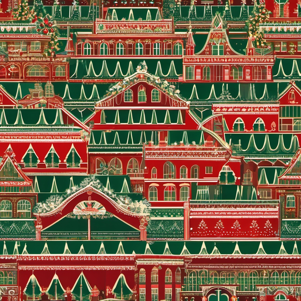 Holiday Background - Christmas Market wallpaper, abstract art style, patterns, intricate