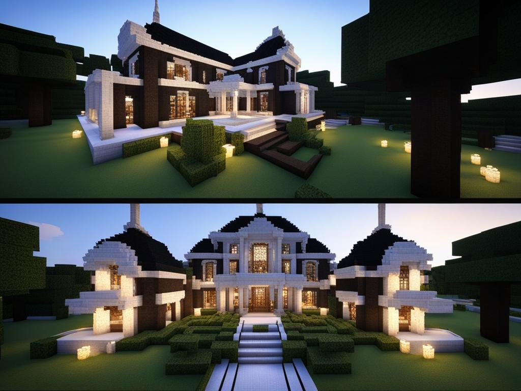 elaborate mansion with multiple wings and a grand ballroom - minecraft house ideas minecraft block style