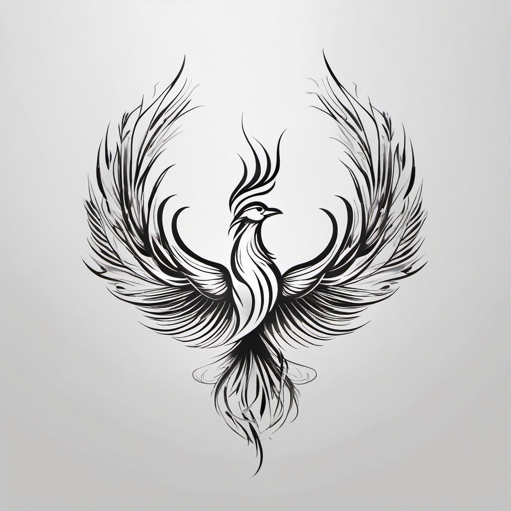 Minimalist phoenix tattoo, Delicate and subtle phoenix tattoos with minimalist design elements. , color tattoo designs, white clean background