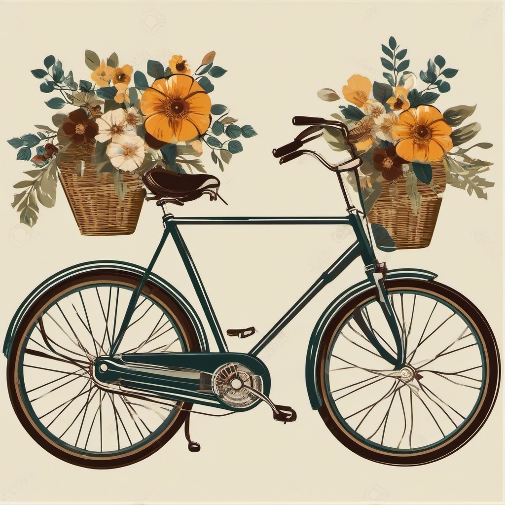 Bike clipart - vintage bike with a retro design  