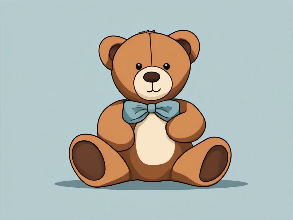 Teddy Bear Clipart - A cuddly teddy bear, a comforting friend.  color clipart, minimalist, vector art, 