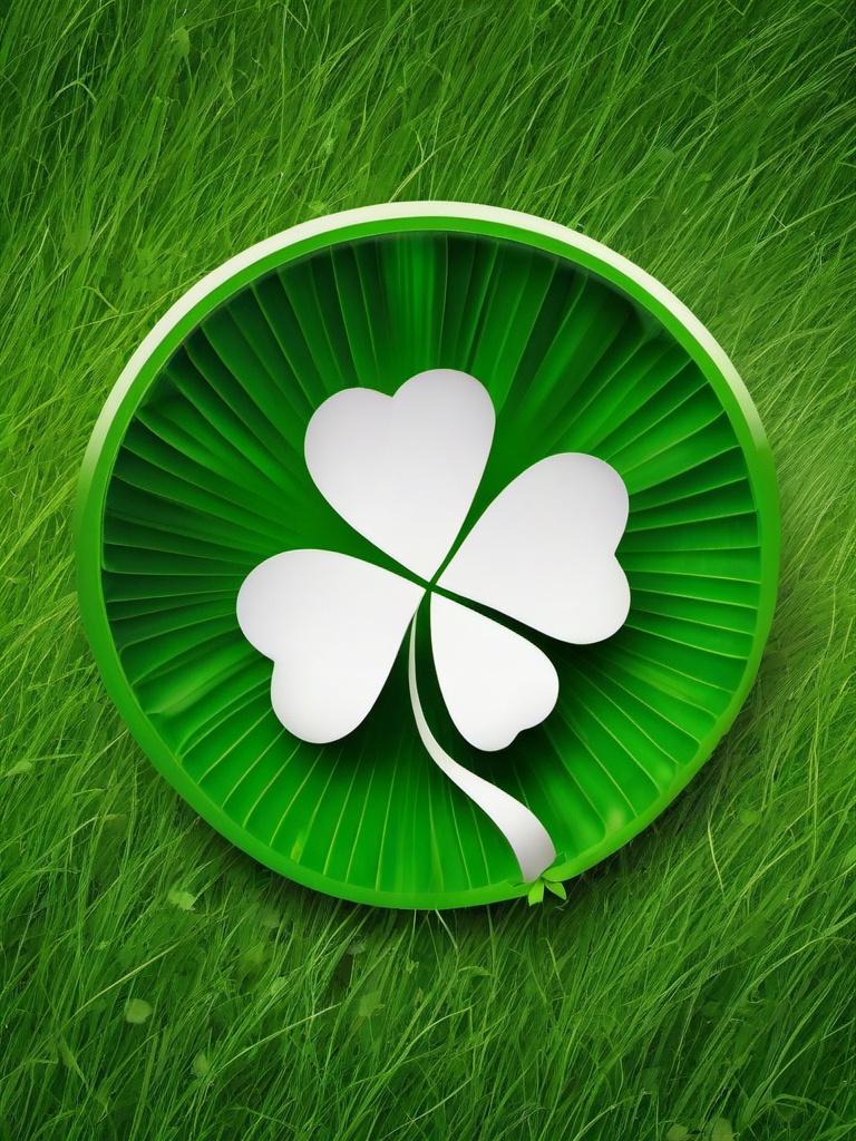 4 Leaf Clover clipart - lucky four-leaf clover on green grass  