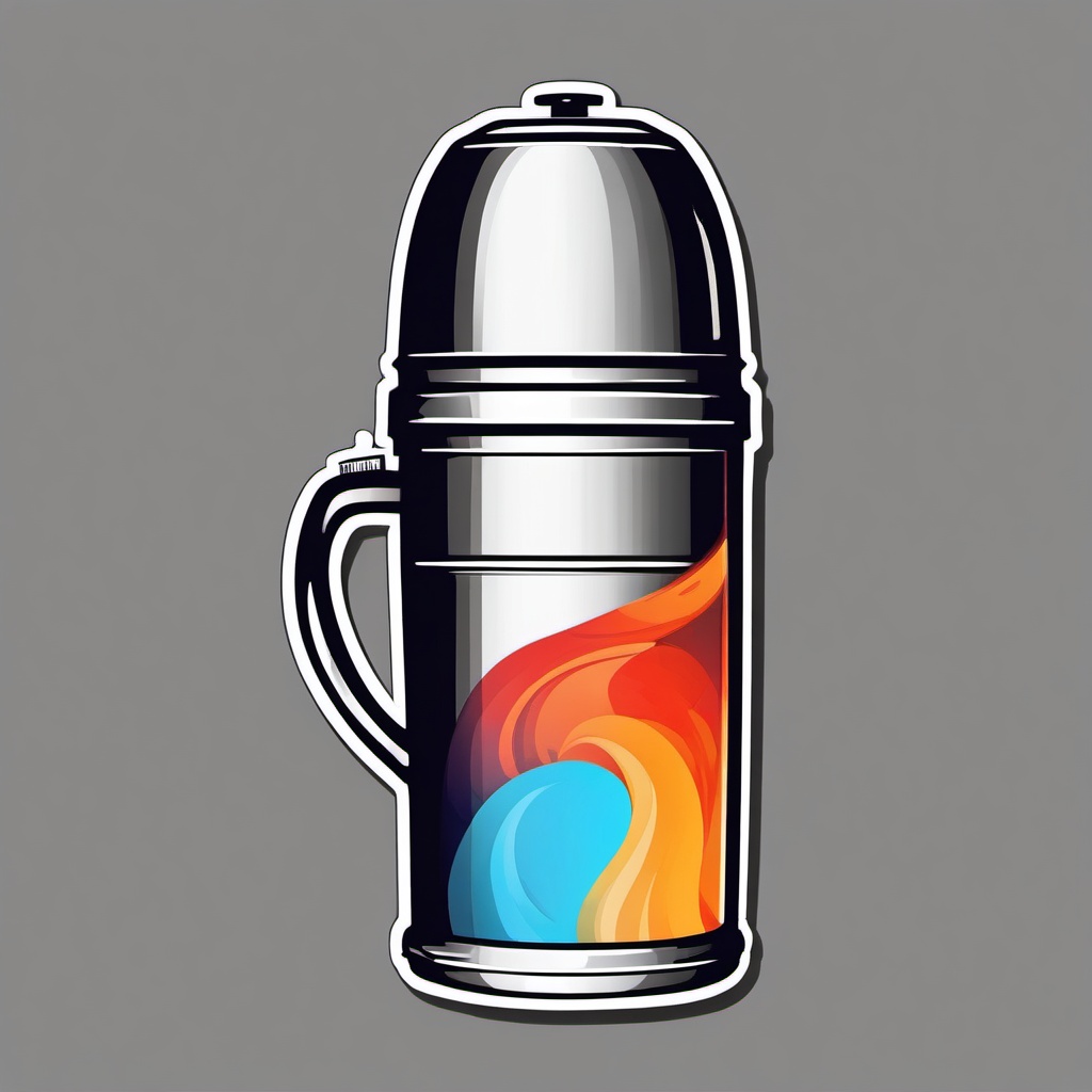 Thermos sticker- Hot and comforting, , sticker vector art, minimalist design