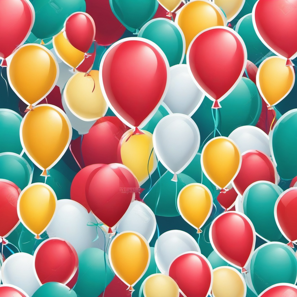 Birthday Balloons clipart - Bunch of festive birthday balloons, ,vector color clipart,minimal