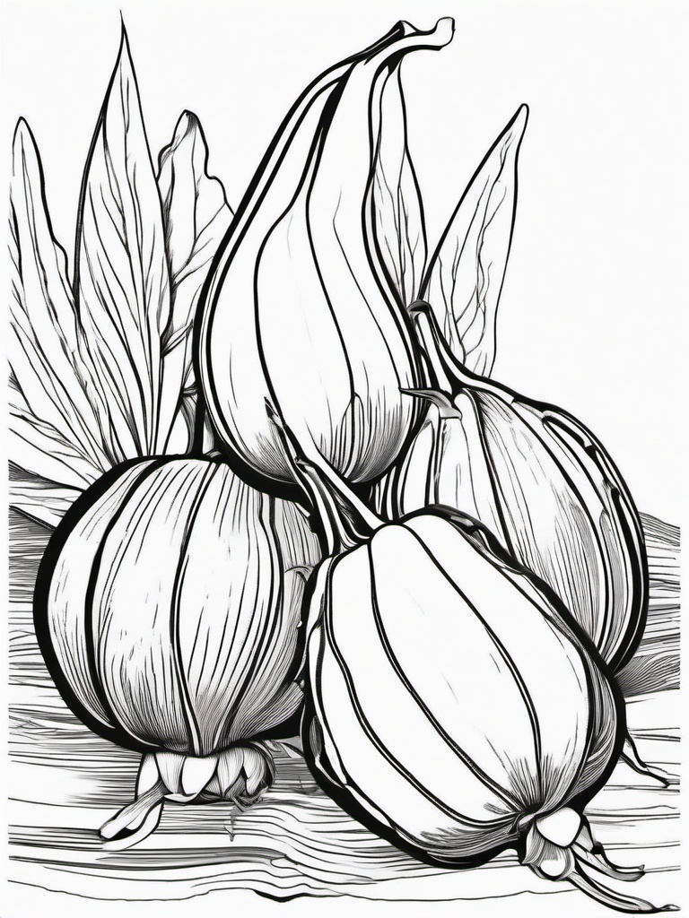 Vegetable Coloring Pages - Water chestnut with tough skin  simple coloring pages